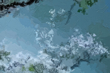 Various oil paintings, flowers, swans, lakes, snowy forests, plum blossoms, chrysanthemums, scenic mountains