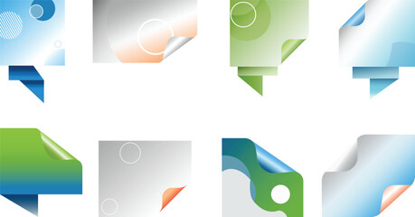 Stylish Page Corner Graphics for UI UX Web Design and Interface Elements