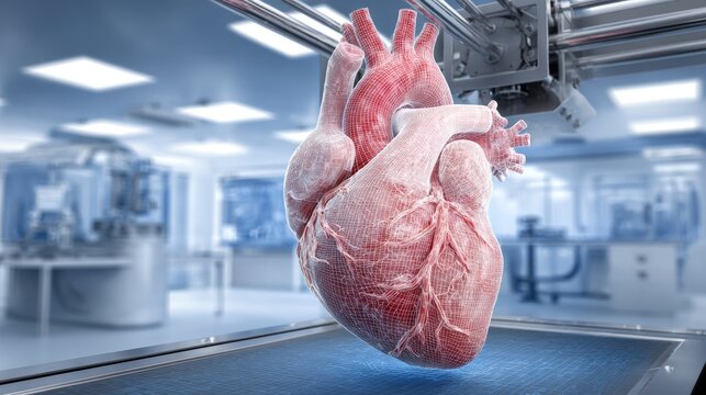 A 3D printer is creating an artificial lung implant in an industrial setting, as shown in a timelapse video of the manufacturing process from a digital CAD design