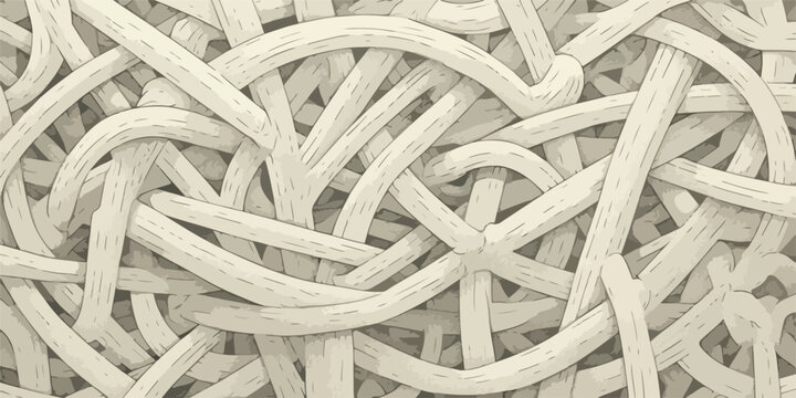 Patr&oacute;n abstracto de l&iacute;neas entrelazadas de color beige, dise&ntilde;o de vector complejo y org&aacute;nico