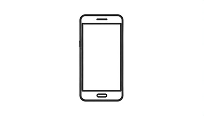 A simple, outlined illustration of a smartphone. The device has a rectangular screen and a single button below