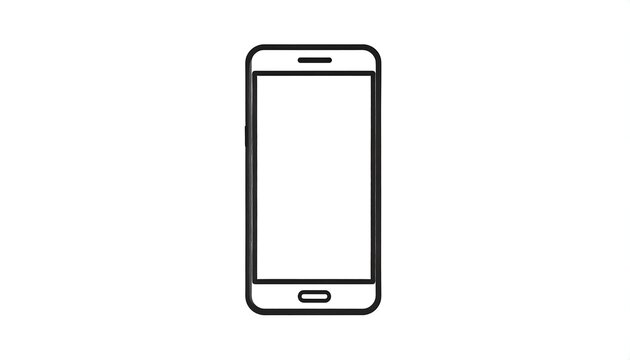 A simple, outlined illustration of a smartphone. The device has a rectangular screen and a single button below