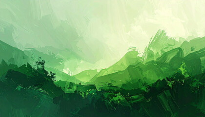 Serene green watercolor abstract tranquil natureinspired concept
4
