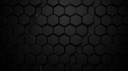 A sleek black hexagon pattern wallpaper that enhances modern decor.