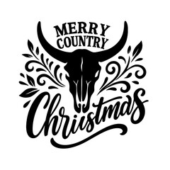 Country Christmas Bull Skull Vector

 

 
