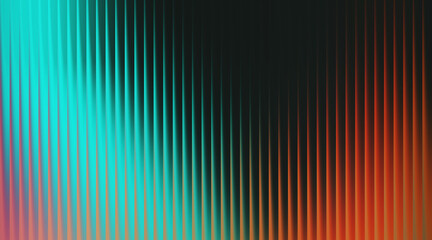 Abstract vertical ribbed texture with turquoise, orange, and dark background gradient image photo