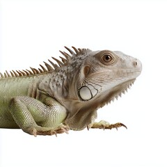 Fototapeta premium Iguana displaying unique features in a studio setting with white background