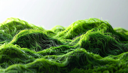 Texture of green moss on a rock.
4