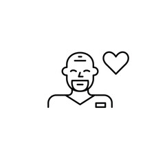 Surgeon doctor and heart. Medical excellence, trusted healthcare. Pixel perfect, editable stroke vector icon