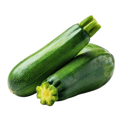 Fresh green zucchini vegetables isolated on a clean background for healthy cooking and recipes, isolated on a transparent background