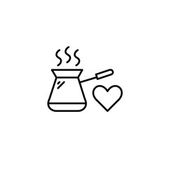 Coffee cezve, brewing favorite drinks. Pixel perfect, editable stroke vector icon