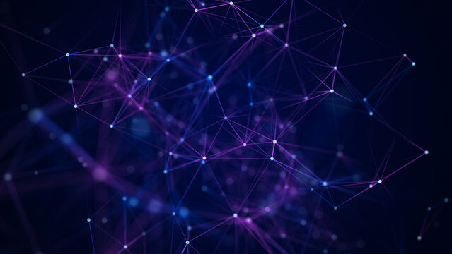 Triangular space forms. Information flows. Technological basis of neural networks. 3D rendering.