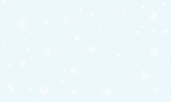 Seamless PNG white snowfall pattern on light transparent background flat style. Winter falling snow texture. Cartoon white snowflake Christmas or New Year overlay. Endless web page fill - Powered by Adobe