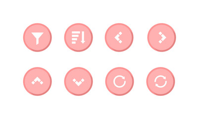 Minimalist UI/UX Interface Icons Set in Circular Buttons