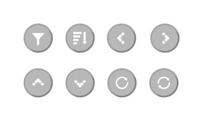 Minimalist UI/UX Interface Icons Set in Circular Buttons