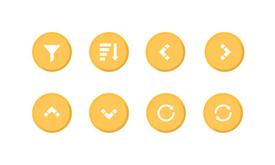 Minimalist UI/UX Interface Icons Set in Circular Buttons