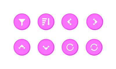 Minimalist UI/UX Interface Icons Set in Circular Buttons