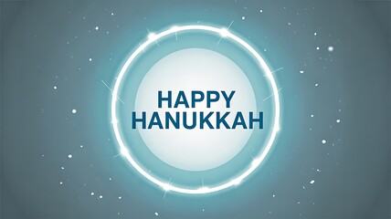 Happy hanukkah glowing blue circle background for jewish festival celebration design  
