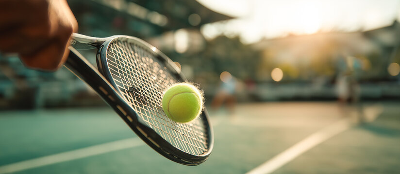 focused tennis player concept banner background