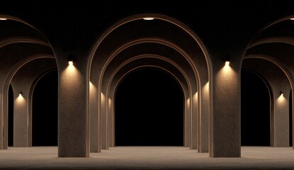 Fototapeta premium An enormous parking garage with ample lighting, featuring a spacious and unoccupied interior that is completely free from people and cars