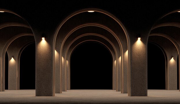 Fototapeta An enormous parking garage with ample lighting, featuring a spacious and unoccupied interior that is completely free from people and cars