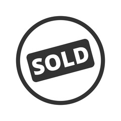 Sold sign icon isolated on transparent background