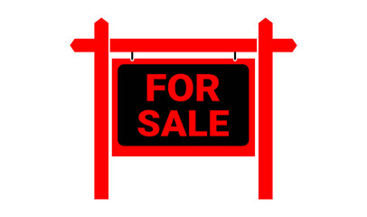 Real Estate For Sale Sign Board in Front of House Property