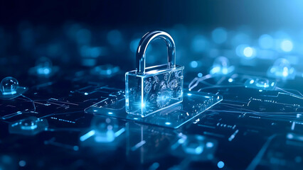 Cybersecurity Encryption Shield | Digital Lock Protection | Quantum-Secure Data Defense

