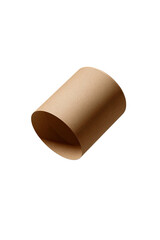 Empty brown cardboard tube sits alone on black