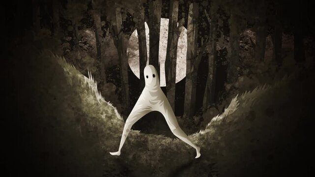 nightcrawler running through the dark forest