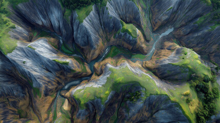 canyon terrain with river wallpaper
