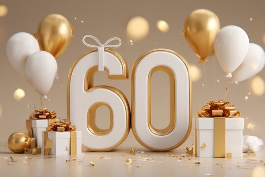 Elegant 60th Birthday Celebration with Gold and White Decorations