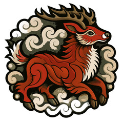 Obraz premium la renna di Babbo Natale 04