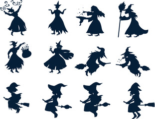 Witch Silhouettes Collection for Halloween