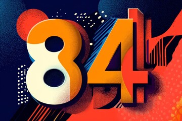 Vibrant Abstract Number Graphic Design Featuring Bold Colors and Shapes