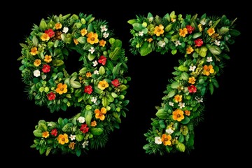 Vibrant Floral Composition Number 97 in Greenery and Flowers