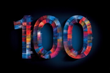 Colorful Abstract Representation of the Number One Hundred in 3D