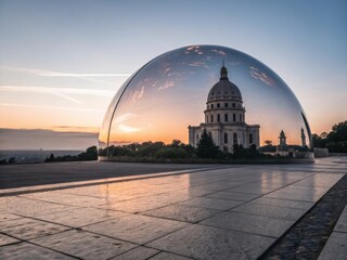 Obraz premium Mirrored Dome at Sunrise with Rising Potential