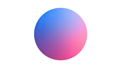 Gradient circle blue blends into pink, centered on a stark black ground