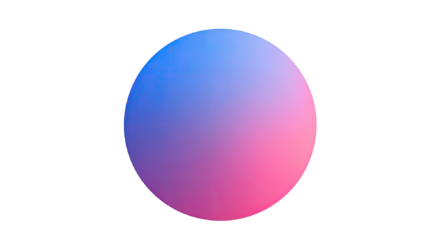 Gradient circle blue blends into pink, centered on a stark black ground