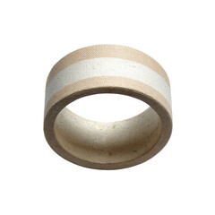 Tan ring, light band. Neutral colors, circular form, slightly angled