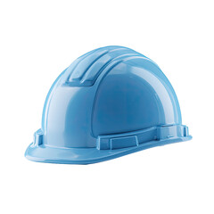 Light blue plastic hard hat, side view, on a black background