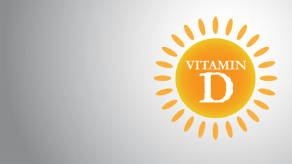 Vitamin D Sun Icon. Sun Icon Representing Vitamin D Source and Sunshine Nutrient with Health Benefits