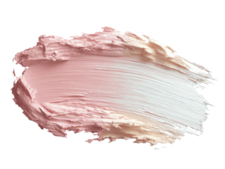 Textured smear of pastel-pink to white creamy cosmetic product