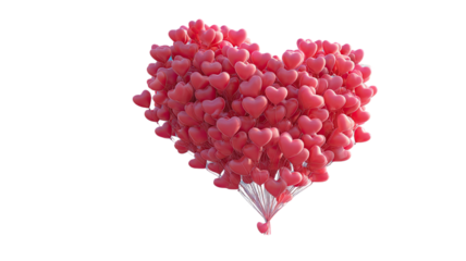 Red heart-shaped balloons symbolizing love and romance are perfect decoration for a Valentine's Day celebration