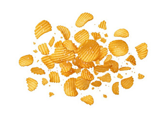Potato chips on transparent background