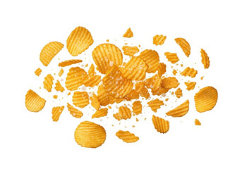 Potato chips on transparent background