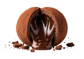 Chocolate truffle dessert with melted filling