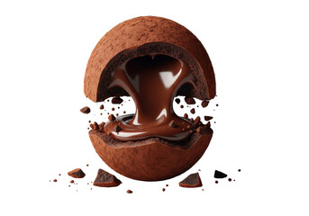 Chocolate truffle with flowing ganache detail