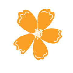 Autumn flower isolated on white background. Vector illustration for home decor and design, greeting card, banner, poster, label.